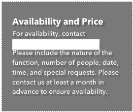 Availability and Price
For availability, contact karen@cafepanacea.co.uk. Please include the nature of the function, number of people, date, time, and special requests. Please contact us at least a month in advance to ensure availability. 